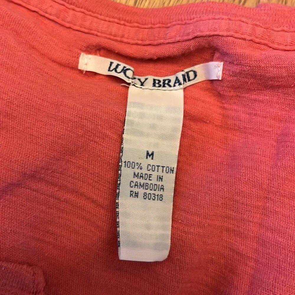 LUCKY brand Ladies medium sized shirt cotton, burnt orange color almost - Picture 3 of 5